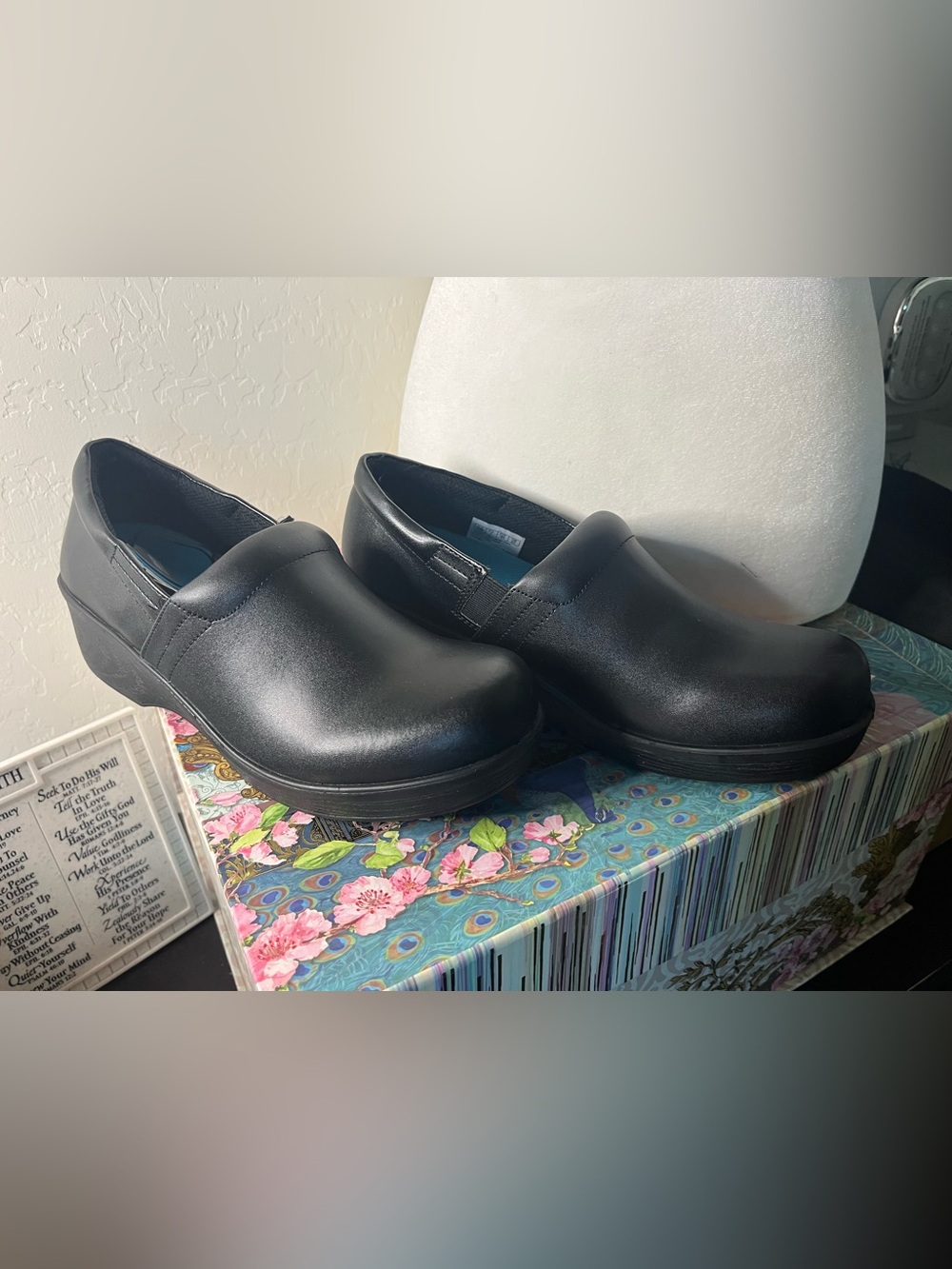 Black Slip-On Work Clogs - Picture 2 of 3